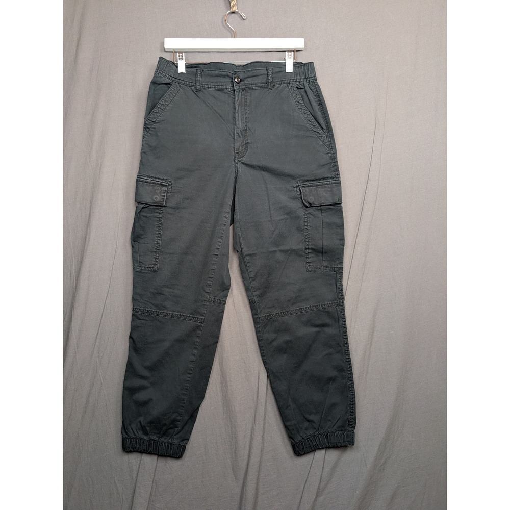 American Eagle Baggy Jogger Pants Womens 12 Regular Black Cargo Super Stretch